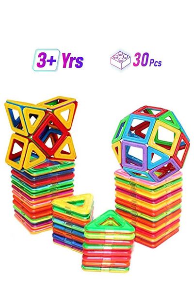 MARAH TOYS Tesco-Power Magnetic Building Block Set - 30 Pieces