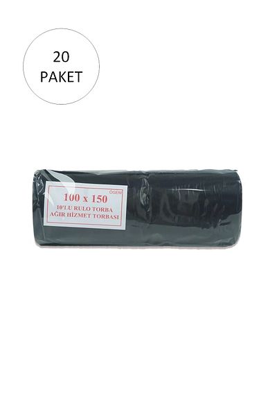 seldemer Hantal Size Garbage Bag 100 x 150 cm 10 Pieces Roll x 20 Pack = 200 Pieces (Black)