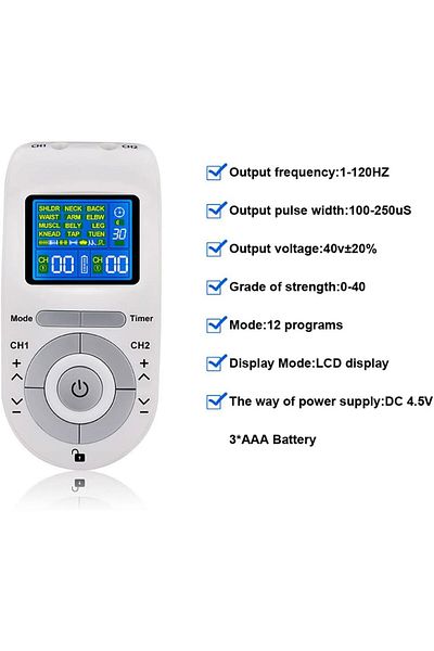 Lumely Digital Electric Cervical Spine Massager,12 Models with 4 Electrode Pads for Pain Muscle Relief