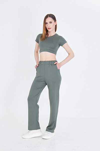 Zuzu Γυναικείο υφασμάτινο διπλό κοστούμι crop