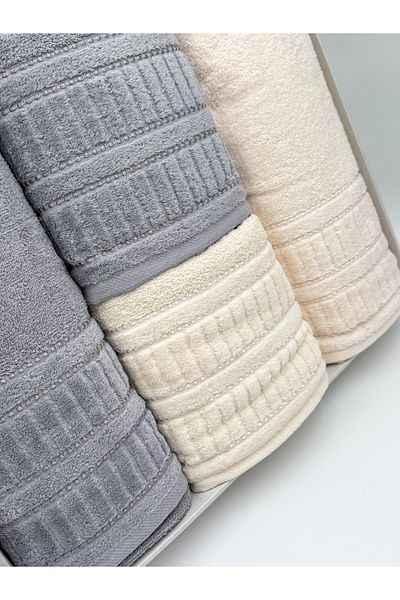 AYHANHOME 4-Piece Boxed Bath Towel Set 2 Pieces 50X90-2 Pieces 90X150