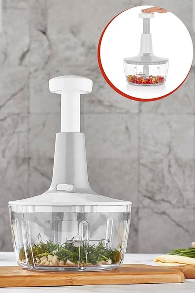 sepetimpet Y Top-Press Hand Rondo Blender with Steel Blades White - Ktj1822-8603