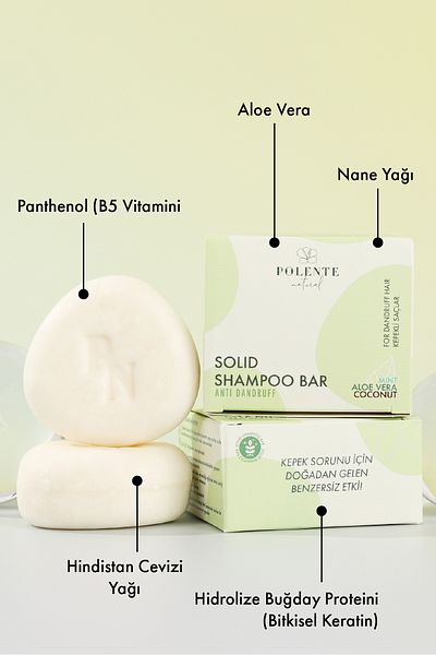 Polente Natural Relaxing Solid Shampoo - Anti-Dandruff (110 Gr)