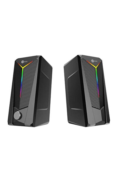 Genel Markalar Ds104 Kablolu Usb + 3.5Mm Jack 6W 80Db Rgb Işıklı 1+1 Gaming Speaker - Hoparlör