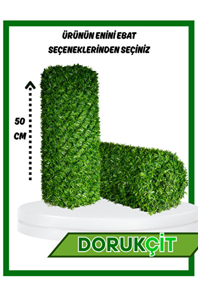 Doruk Dekoratif Çim Çit Rulo 50 Cm x 10 Metre – Yapay Çim Çit Panel Bahçe Bal...