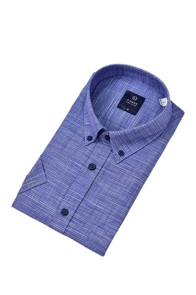 KAMER Men's Classic Piti Square Short Sleeve Shirt 9488 Bgl-St04570