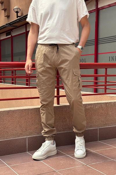 inpool Ανδρικά, Oversize, Jogger, Άνετη Εφαρμογή, Ελαστική μέση και Πόδι, Παντελόνι Cargo Pocket
