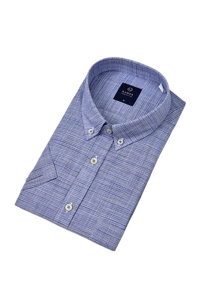 KAMER Men's Classic Piti Square Short Sleeve Shirt 9488 Bgl-St04570
