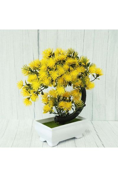 Evelise Bonsai decorativ artificial în ghiveci, galben, 20 cm, MCT-20k322G
