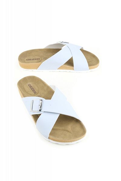 CRACOS Comfortable slippers for women, white, X-shaped strap, size 40, 26 centimeters