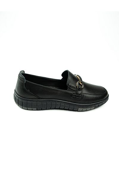 Voyager 078 Black Leather Women's Casual Shoes