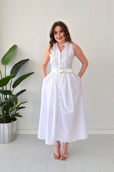MaziButik Καλοκαιρινό φόρεμα με επένδυση Λευκό