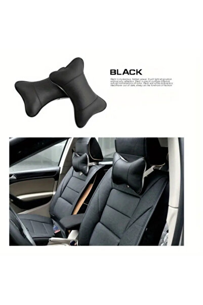 So Iconic 2 bucăți pernă neagră moale din piele PU pentru scaun auto