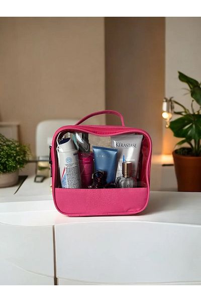 Smyak Makeup Bag Makeup Supplies Organizer with Clear Panels 22X20 cm