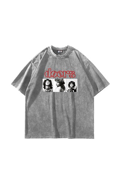 Sekizbiraltı Πόρτες με στάμπα Oversize Unisex Washable White Tshirt