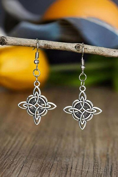Köstebek Silver Vintage Witch Knot Earrings