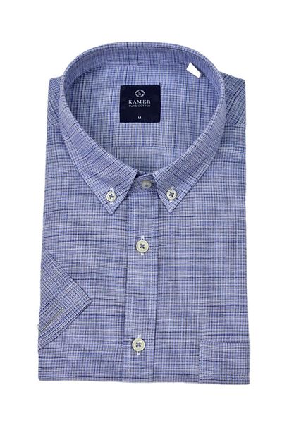 KAMER Men's Classic Piti Square Short Sleeve Shirt 9488 Bgl-St04570