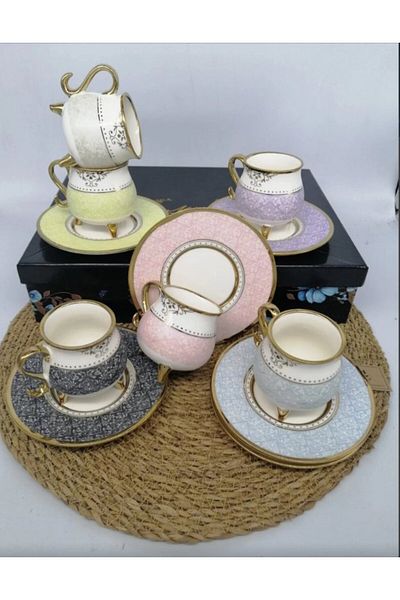 Mitra Mtr 2024314 Coffee Cup Colorful Chubby 6 Pcs