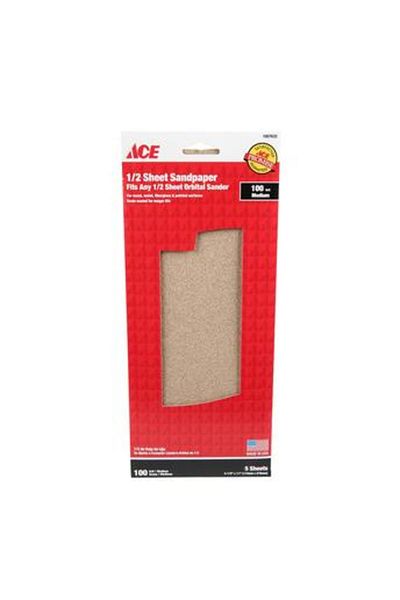 ACE 1/2 Sheet Sandpaper (5 Sheets, 114 x 279 mm)