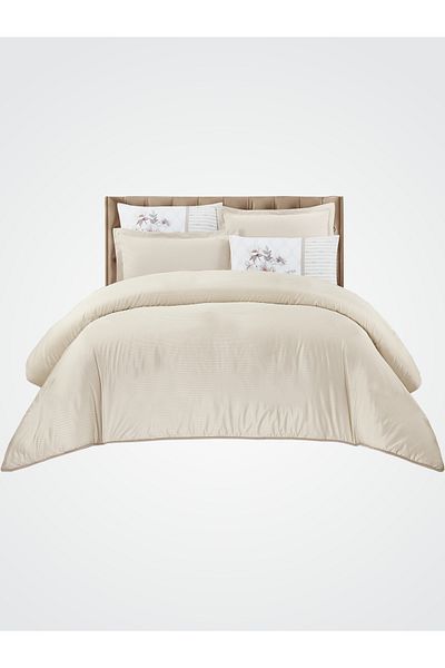 Donetella Duvet Cover Set 4-Pcs Single Size Striped Bed Set160 x 220 Cms Microfiber (Without Filler).