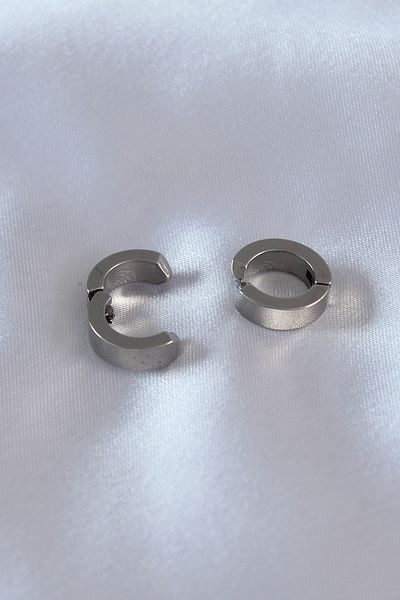 Skygo 316L Steel Silver Color Compression Men's Earrings - TJ-EKP277