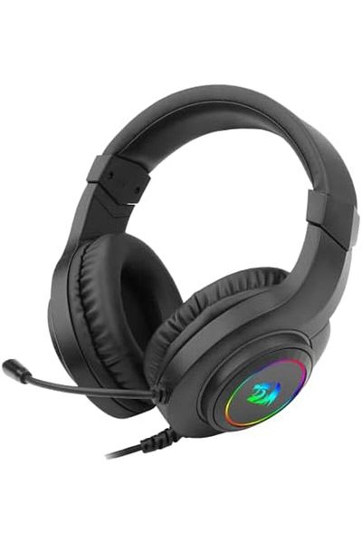 REDRAGON RGB Wired Gaming Headset H260 by Redragon with Microphone, Over-Ear, Black