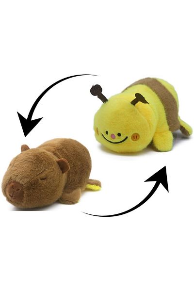 OEM Plush Toy, Reversible, Capybara / Bee Model, Soft And Cute, 25 Cm