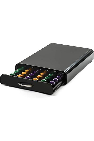 Bukate 50 coffee capsule holder, Bukate, 41x26.5x7.3, Compatible with Nespresso, Tchibo, etc., Black, Metal