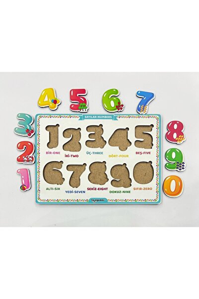 lologames Ahşap Sayılar Eğitici Bul-Tak Oyunu Puzzle - Yapboz