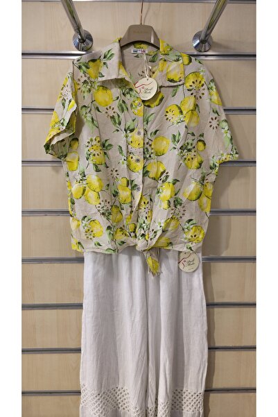 Park Moda Italijanska košulja sa limunovim uzorkom F Fisto vez u sa kravatom