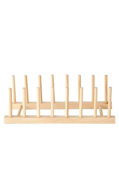 PUFO Wooden Stand For Organizing And Storing Plates And Dishes, 39 X 12 Cm