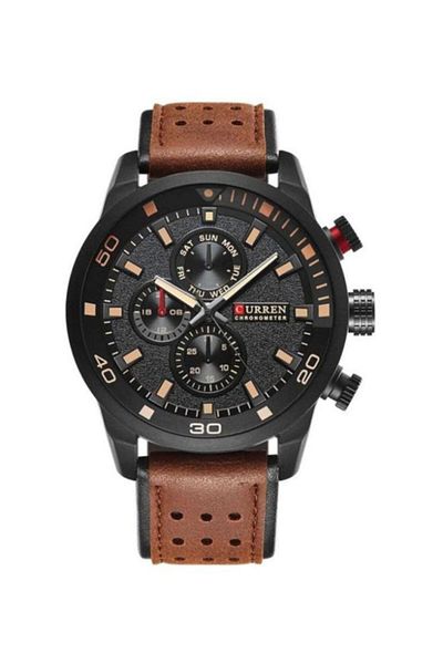 HALAMODO Men's Water Resistant Analog Watch 8250 - 48 mm - Brown