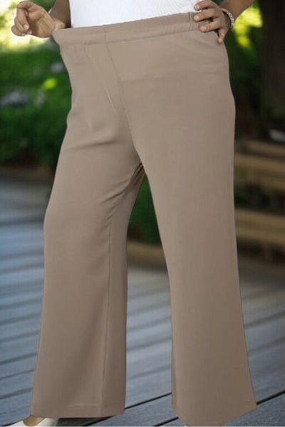 yagmurberen Plus Size Merym Fabric - Full Lycra and Elastic Waist Loose Trousers