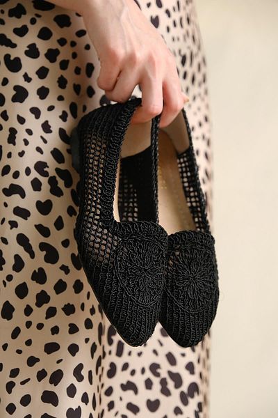 Sedef 259 Women's Macrame Knitted Ballerinas