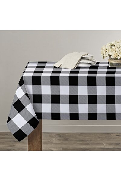 PUFO Classic oilcloth tablecloth, 140 x 160 cm, black/white