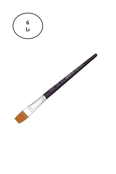 artline Fanart Academy Series 536C - Synthetic Bristle Flat Brush, 16 Color Handle Set