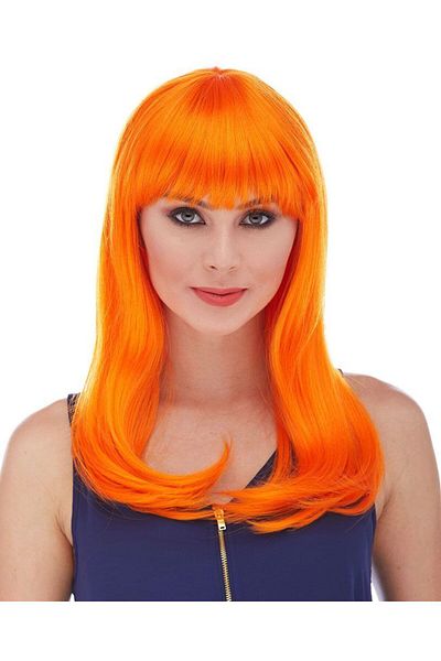 Emperium Orange Color Long Straight Party Wig (5122)
