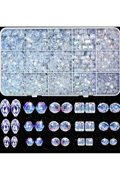 yiğit aksesuar 5 Model 400 Pieces Crystal Janjanli Glass Beads Jewelry Making Materials
