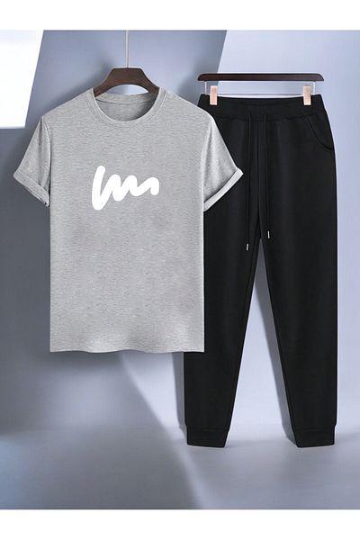 uyguntarz Σετ αθλητικής φόρμας Unisex W Text Printed Tshirt