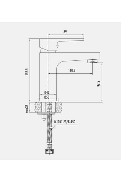 Creavit Creavit Sharp Gold Sr1500g Sink Faucet