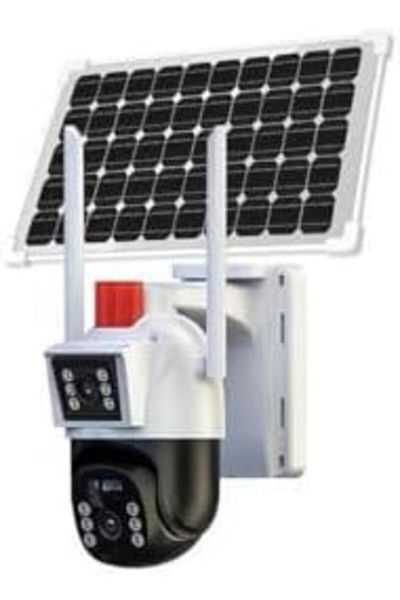 Generic Calus Solar-Powered Security Camera, Dual-Lens PTZ with 360° Coverage, Solar Panel Mount, Wireless