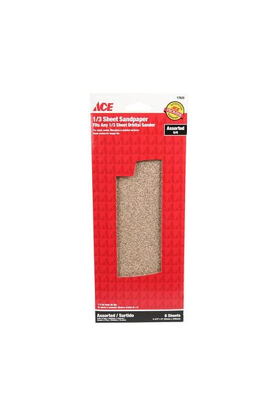ACE 1/3 Sheet Sandpaper (6 Sheets, 229 x 93 mm)