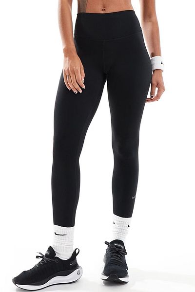 Nike One Women's High Rise Full Length Women's High Waist Reflective Pocket Training Leggings Black