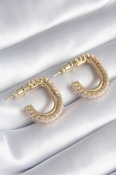 Skygo Brass Gold Color Zircon Stone Women's Earrings - TJ-BKP8416