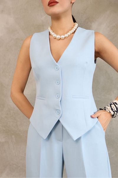 Ekim Store Set pantaloni crop blazer vest