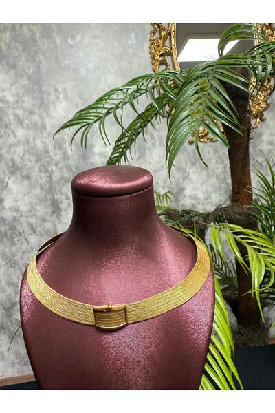 ÇAĞDAŞ GOLD TRB 7 Sıra Gerdanlık Altın Kaplama Trabzon Hasırı