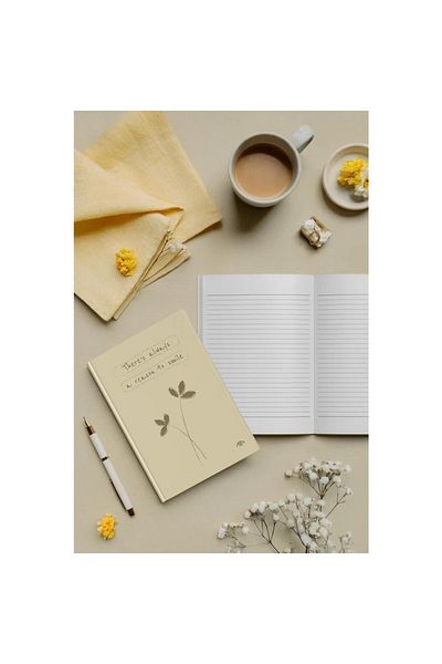 kalipso Pastel Yellow Hard Cover 14X20 Ruled Notebook
