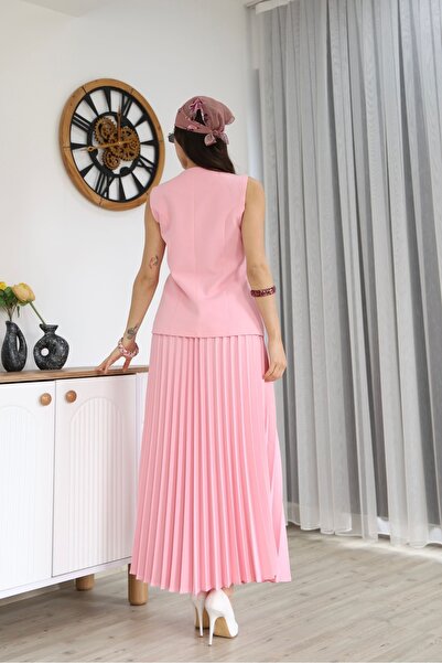 Ekim Store Pleated Skirt and Double Blazer Vest Suit