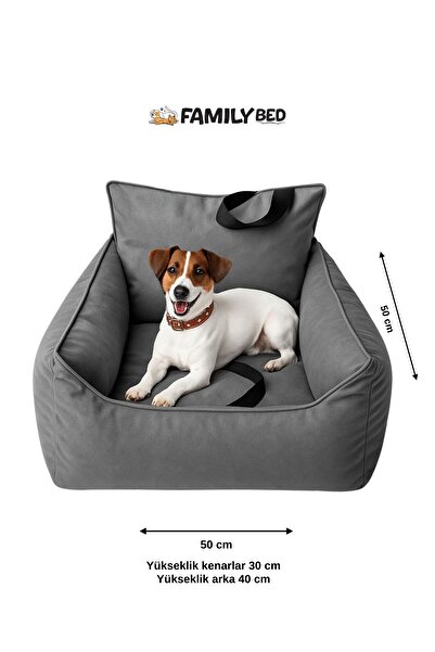 Family Bed Taşınabilir Kedi/Köpek Araba Koltuğu Yatağı 50x50cm h:30cm
