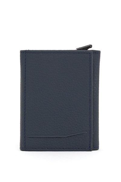 Deri Company Men's Mechanized Leather Wallet Navy Blue 113570